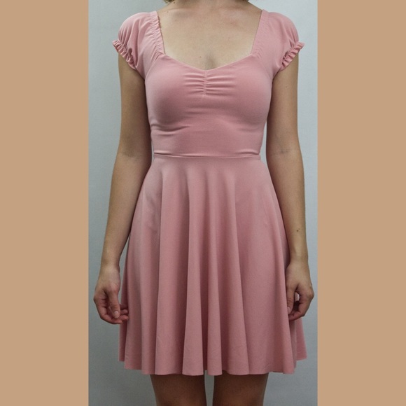 Pink Sweetheart Neck Mini Dress - Picture 2 of 8